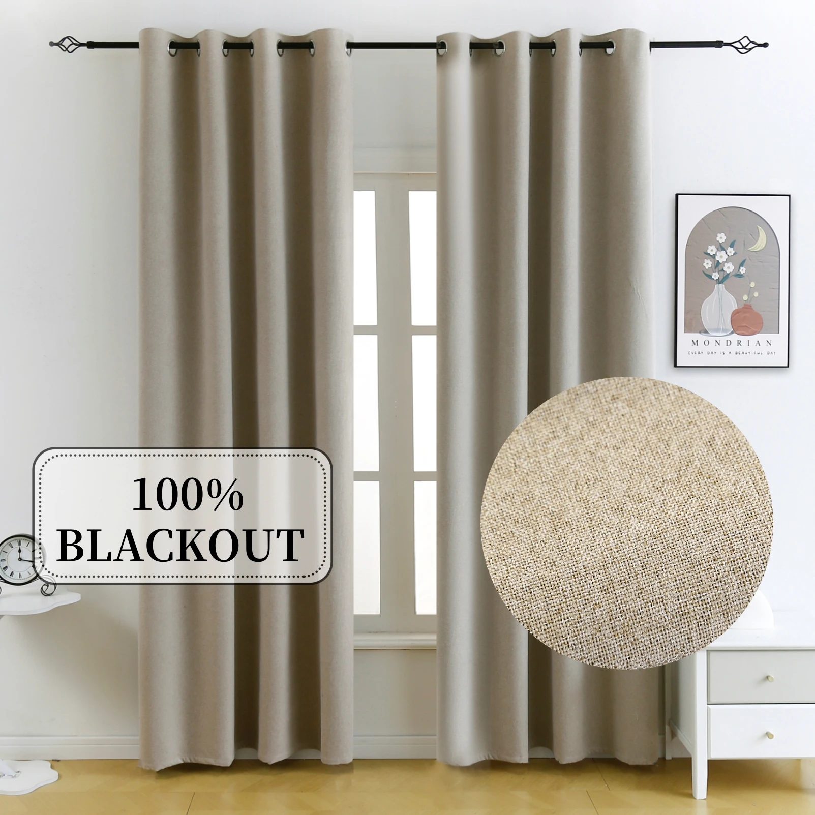 310cm Height Modern Blackout Luxury Curtains For Bedroom Living Room Faux Linen Curtains Window Door Curtain