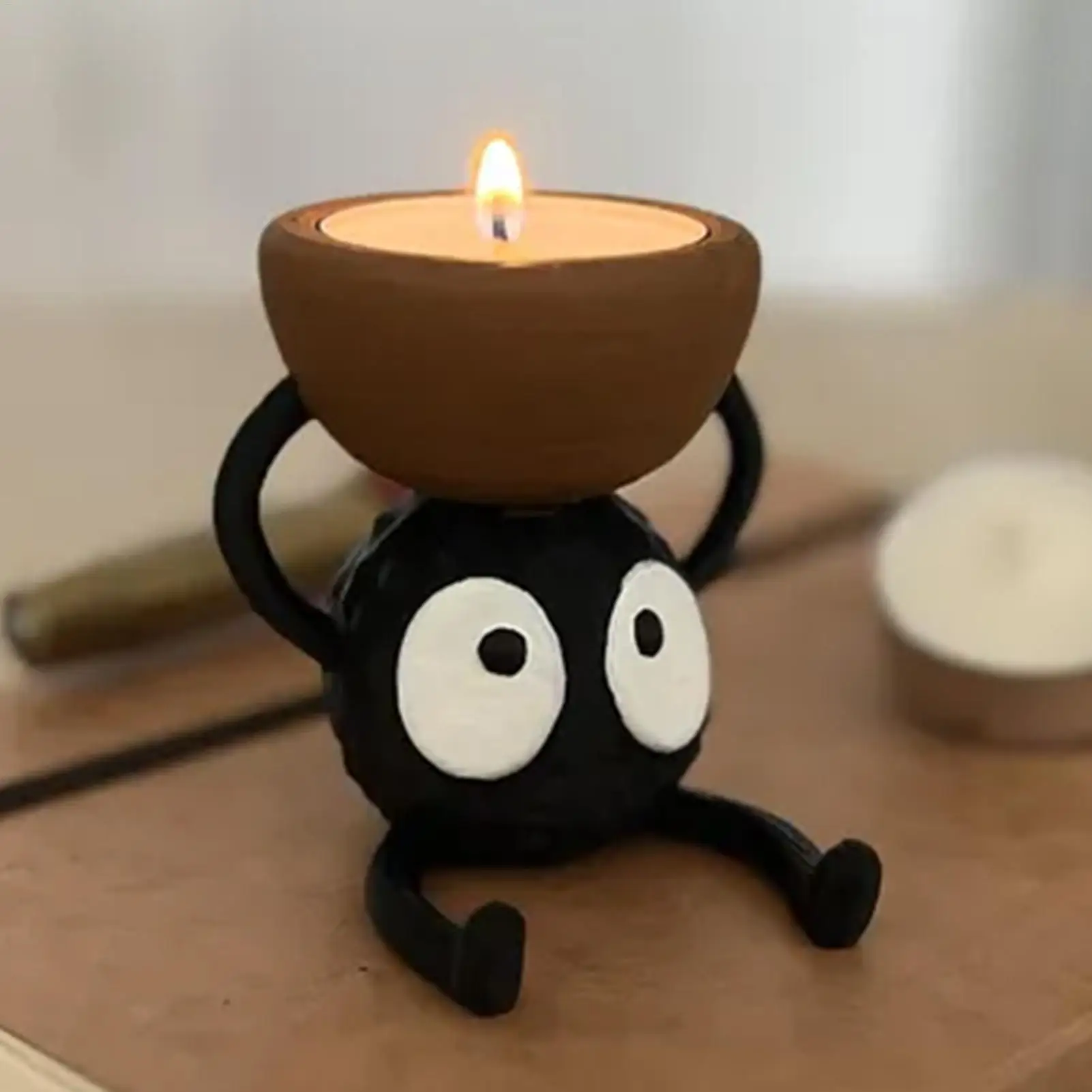 Cute Small Candle Holders Decorative Anime Peripheral 3D Printed Briquette Candlestick Decorative Candlestick for Halloween
