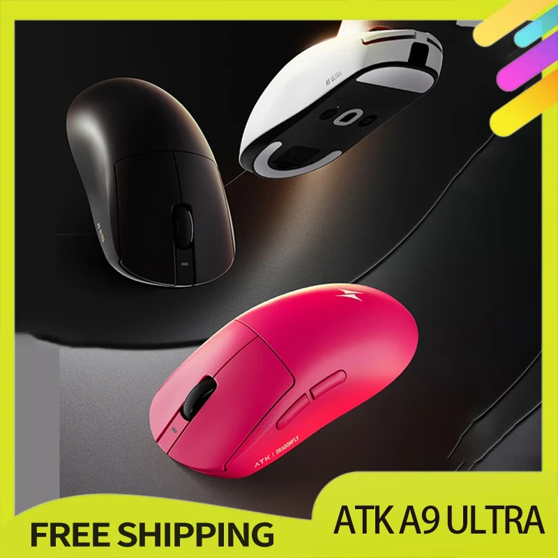 ATK A9 Ultra Wireless Gaming Mouse A9/A9 SE/A9 Plus/A9 Pro Tri Mode 8K 53g Lightweight E-sports Gaming Mouse PC Custom Accessory