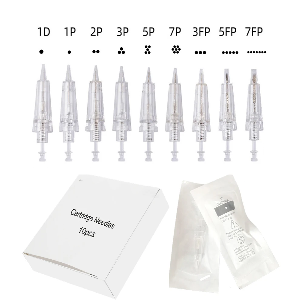 10pcs/box (Bayonet ) Tattoo Needles 1P/3P/5P/7P/3F/5F/7F Permanent Makeup Eyebrow Machine Cartridges.