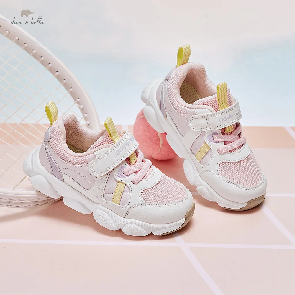 Dave Bella Children Sneakers Spring Autumn Girls Casual Shoes Breathable Kids Sports Outdoors Shoes Anti Slip Fashion DB1260045