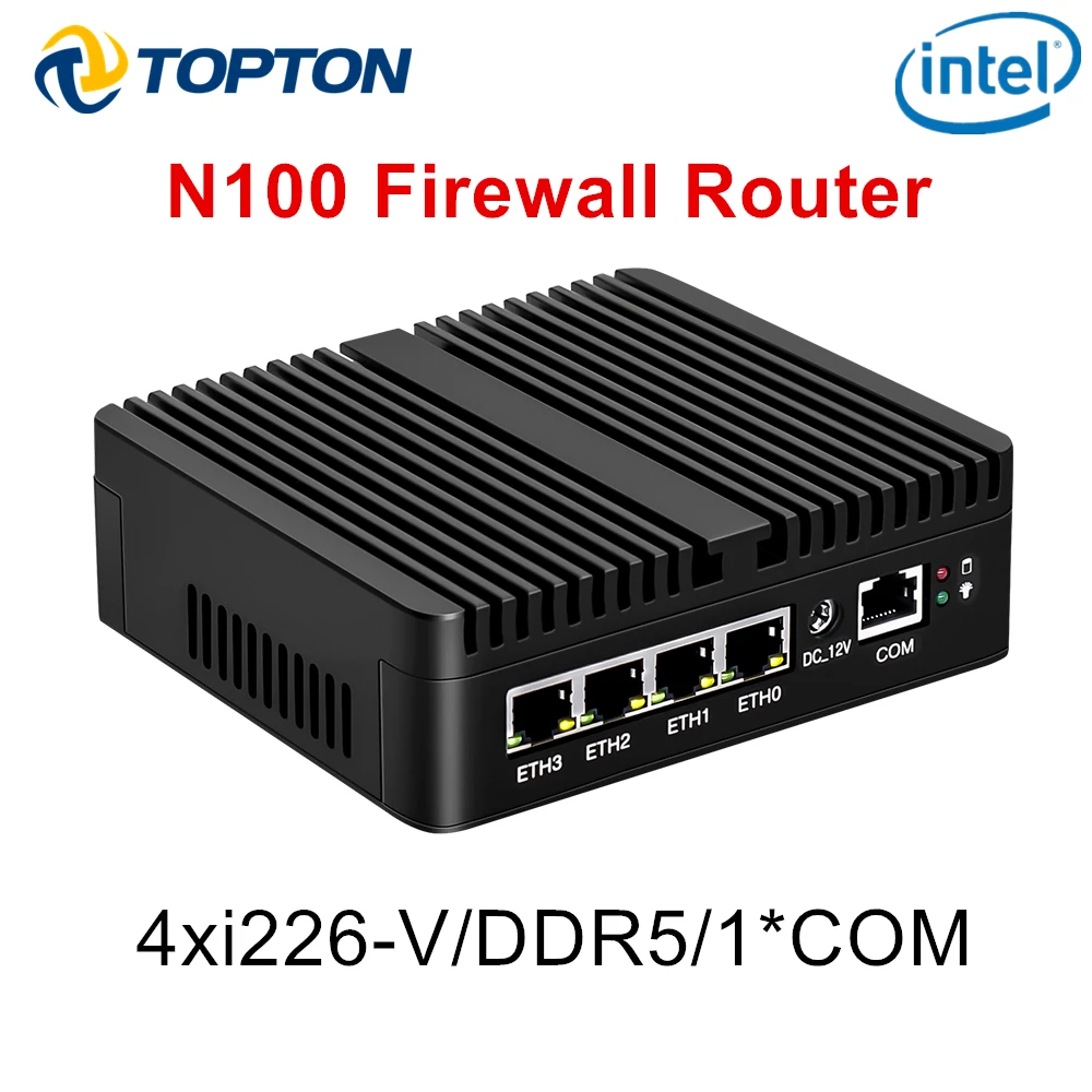 12th Gen Intel N150 N100 Firewall Router 4x i226-V 2.5G LAN N6415 N5105 J6412 Fanless Mini PC Barebone Computer OPNsense pfSense