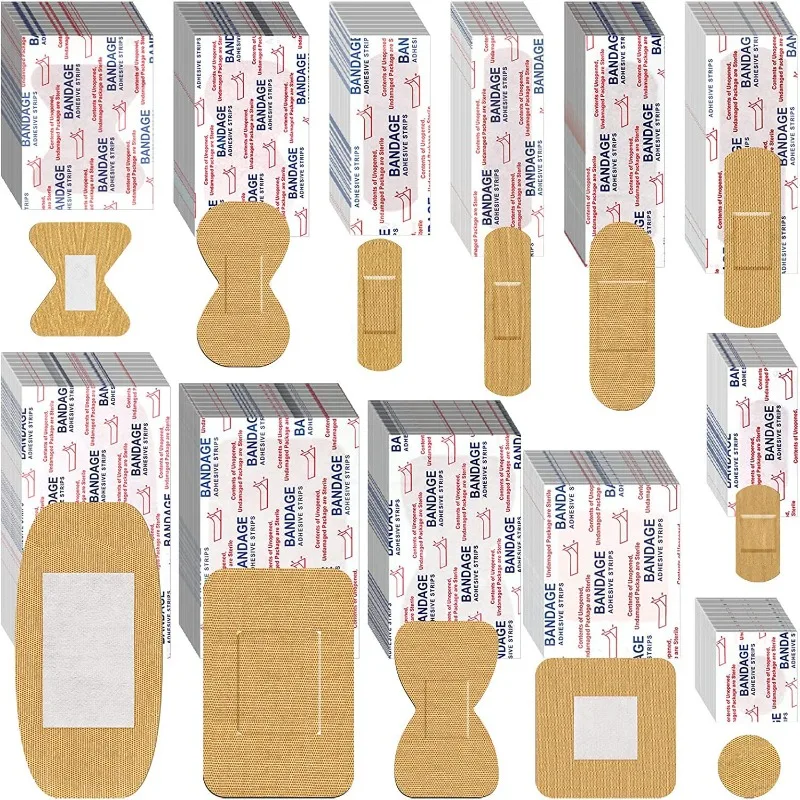 50Pcs/Pack Wound Bandage Emergency Medical Band Skin Patch Emergency Plaster Dressing Wound Treatment Patch First Aid Kit