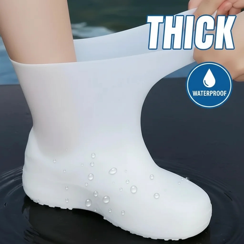 Rain Boots Rain Shoe Protector Outdoor Thickened and Wear-resistant Waterproof Covers for Shoes Anti-slip Cover Dust Household