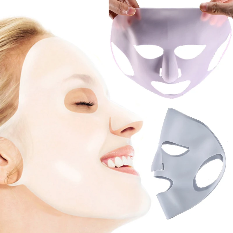 Silicone Face Mask Reusable Moisturizing Lifting Firming Anti Wrinkle V Shape Face Firming Gel Sheet Mask Ear Fixed Skin Care