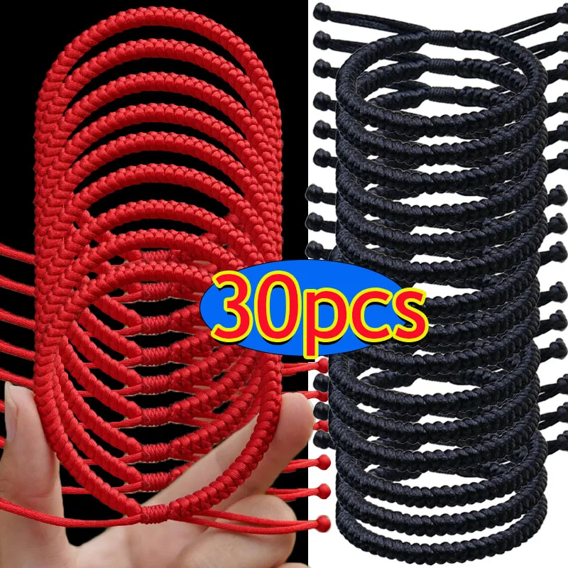 Red Rope Braided Bracelet Lucky Men Women Thread Black Bracelets Bangles Handmade Wristband Jewelry Friendship Couple Lover Gift