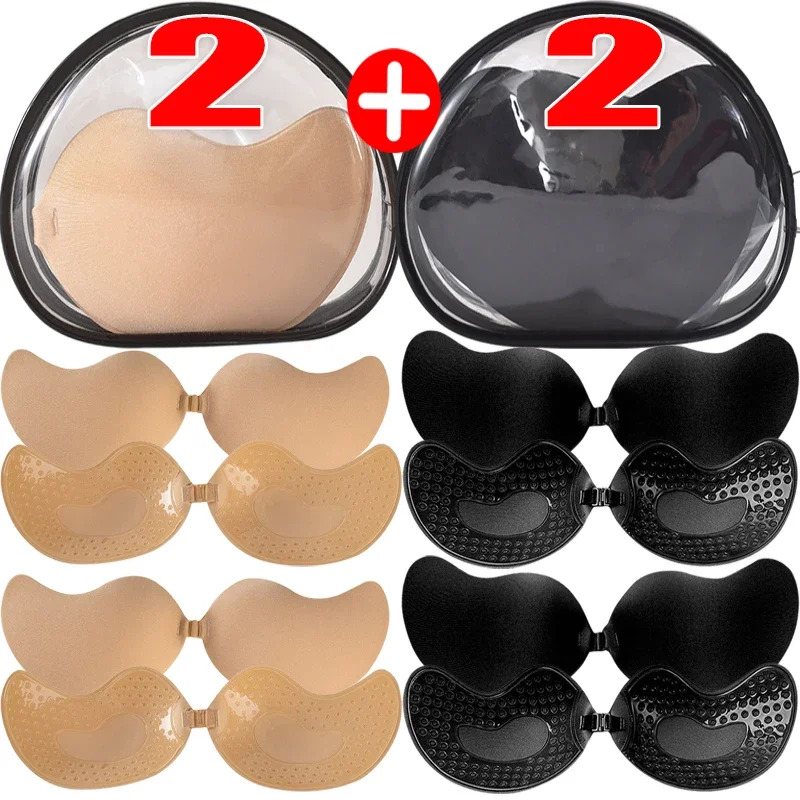 Invisible Strapless Adhesive Stick Bra Strapless Push Up Bras Women Sexy Backless Lingerie Seamless Silicone Bralette Underwear