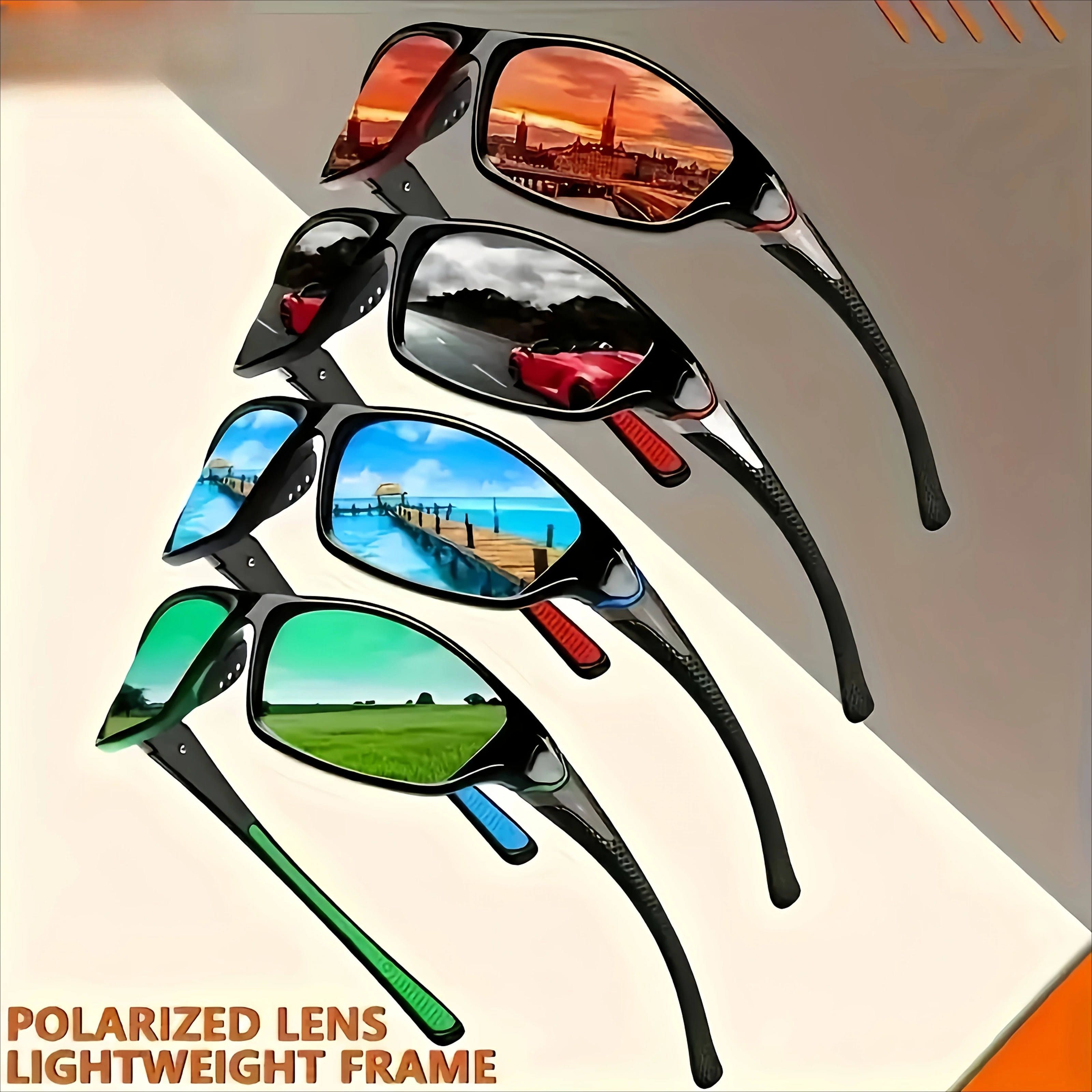 Fashionable Polarized Men'S Sunglasses, Suitable For Summer Cycling, Sports, Leisure Fishing, Driving, And Daily Commuting