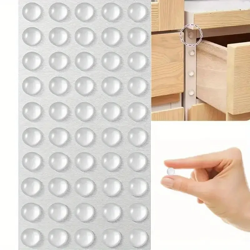 Clear Cabinet Door Bumpers, Rubber Bumpers Self Adhesive, Sound Dampening Cabinet Stoppers for Kitchen, Picture Frame, Cupboard