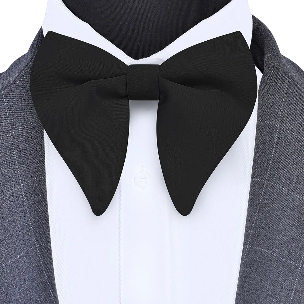 New Big Bow Ties Men's Solid Bowtie Red Black Yellow Fashion Bowknot For Men Wedding Party Accessories
