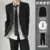 Black suit + white shirt + tie + suit pants