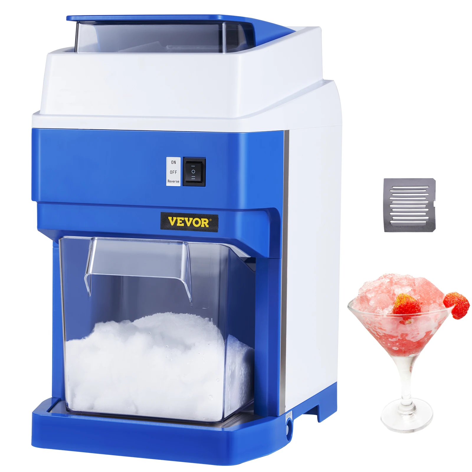 SucceBuy 265 LBS/H Commercial Ice Shaver Electric Ice Crusher Stainless Steel Snow Cone Shaved Ice Machine 650W Snowmaker