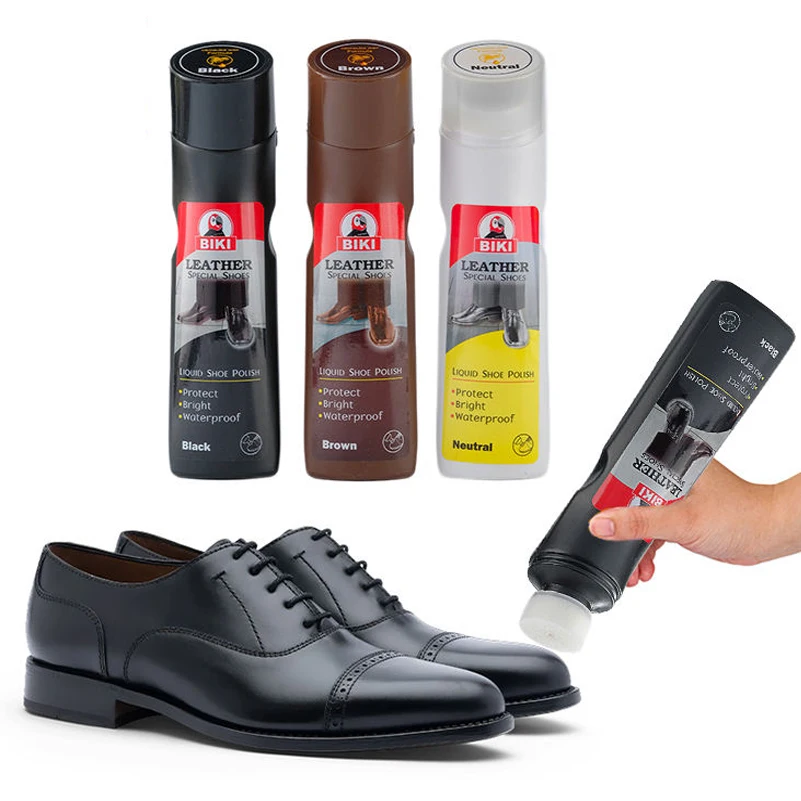 Neutral Brown Black Leather Care Cleaning Liquid Shoe Polish