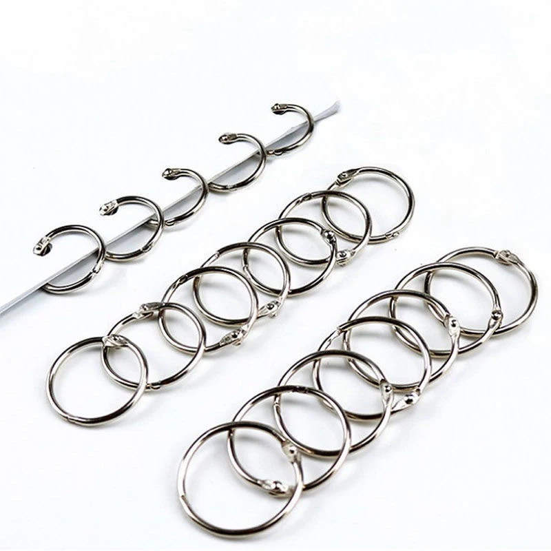 10pcs Loose Leaf Binder Rings Metal Opening Ring for Office Book Rings Clips Keychain Keyrings Photo Album Ring Home Office Supp