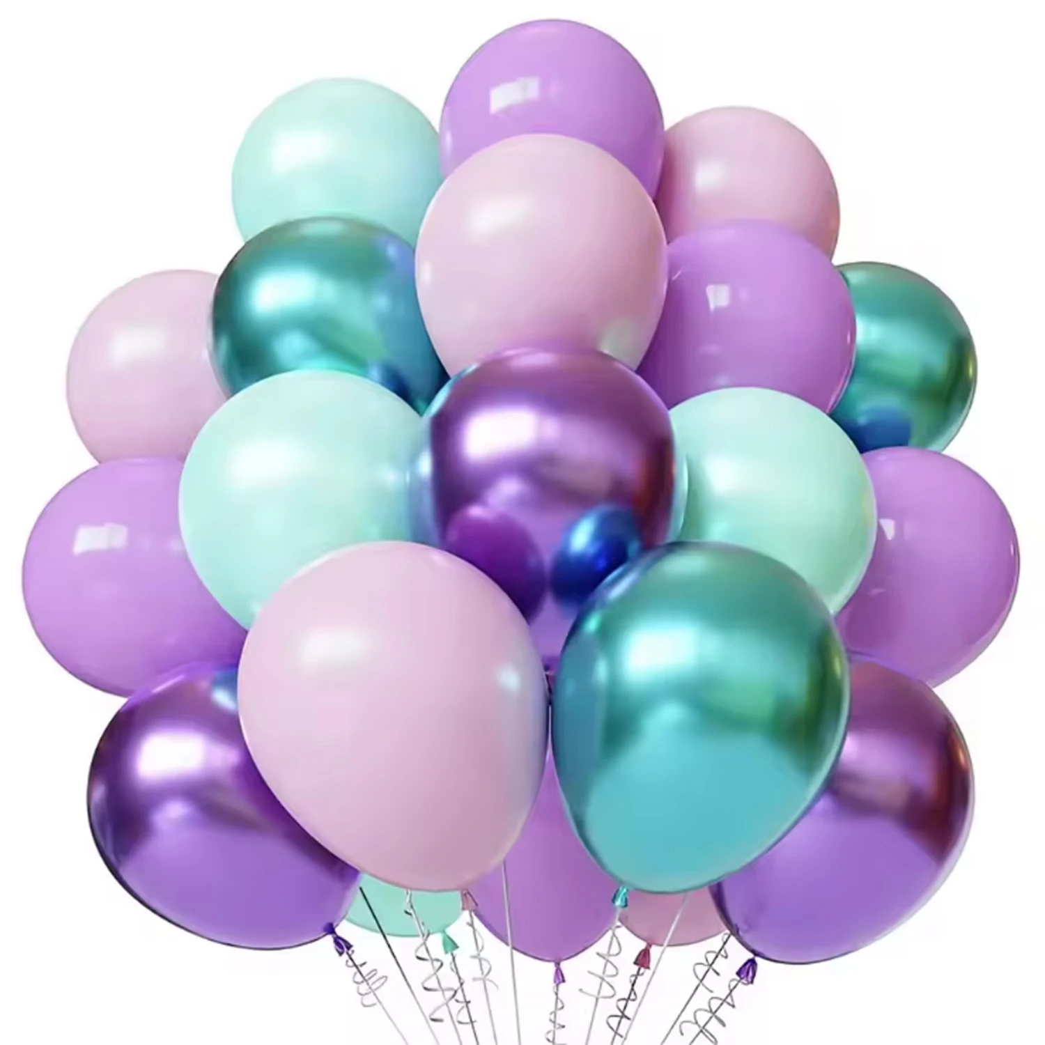40pcs 10 inch pink, purple, and green balloon set, suitable for weddings, birthdays, anniversaries, graduation ceremonies