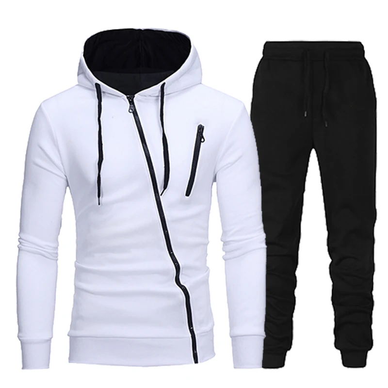 2024 Men's Tracksuit Casual Jogging Suit Outdoor Set Zipper Hoodies + Black Sweatpant 2pcs Spring Fashion New Streetwear S-4XL