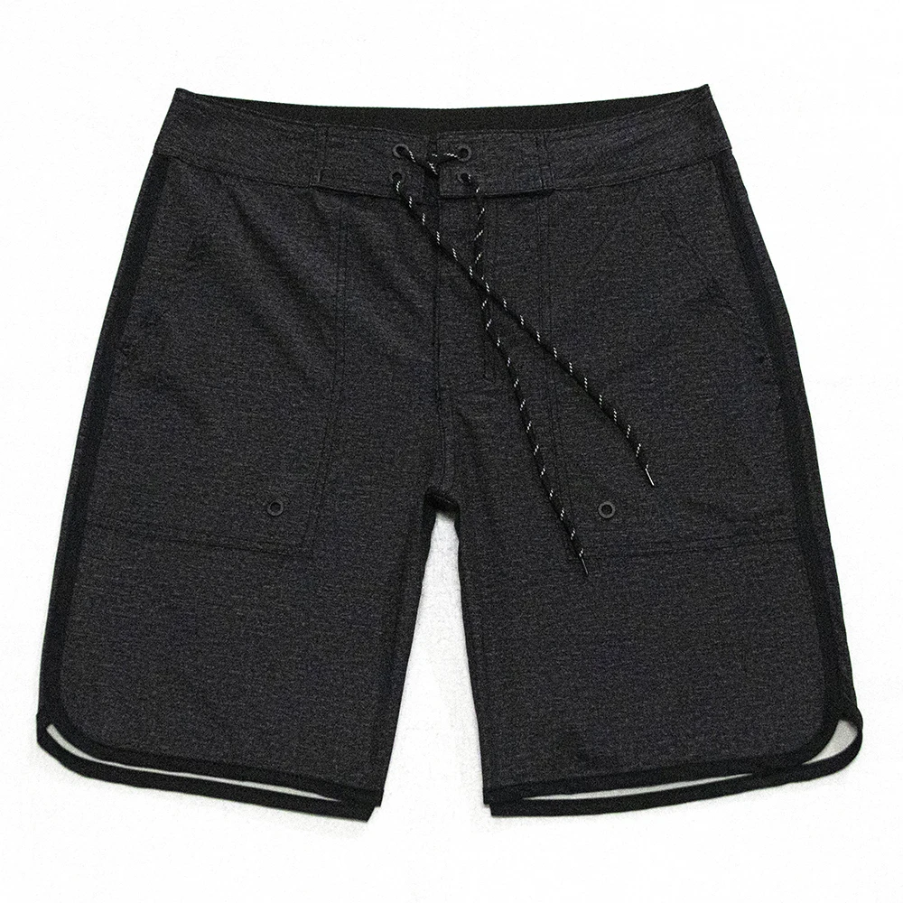 High Quality Man's Solid Black Shorts Surf Swim Boardshorts Quick-Dry Waterproof Breathable Man Bermuda Beach shorts Size 28-36