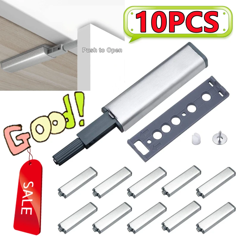 10-1PC Cabinet Catches Push To Open Damper Catch Set For Door Drawer Cabinet Magnetic Push Latches Soft Closer Rebound Hardware