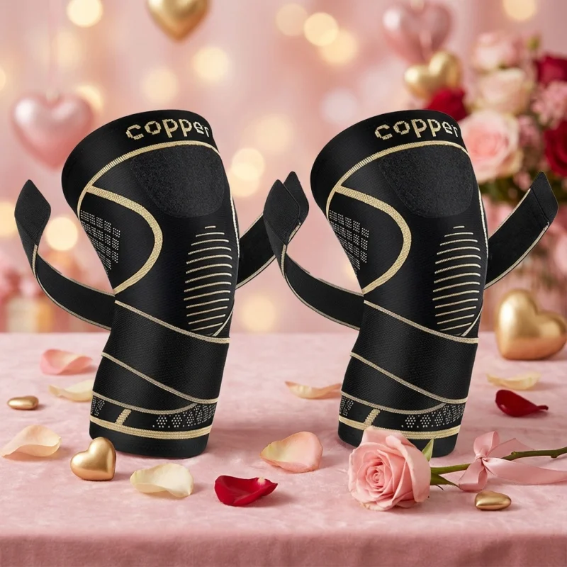 1 PCS Copper Knee Braces with 360° Protection - Perfect Valentine's Day Gift for Runners, Gym Workouts & Knee Pain Relief