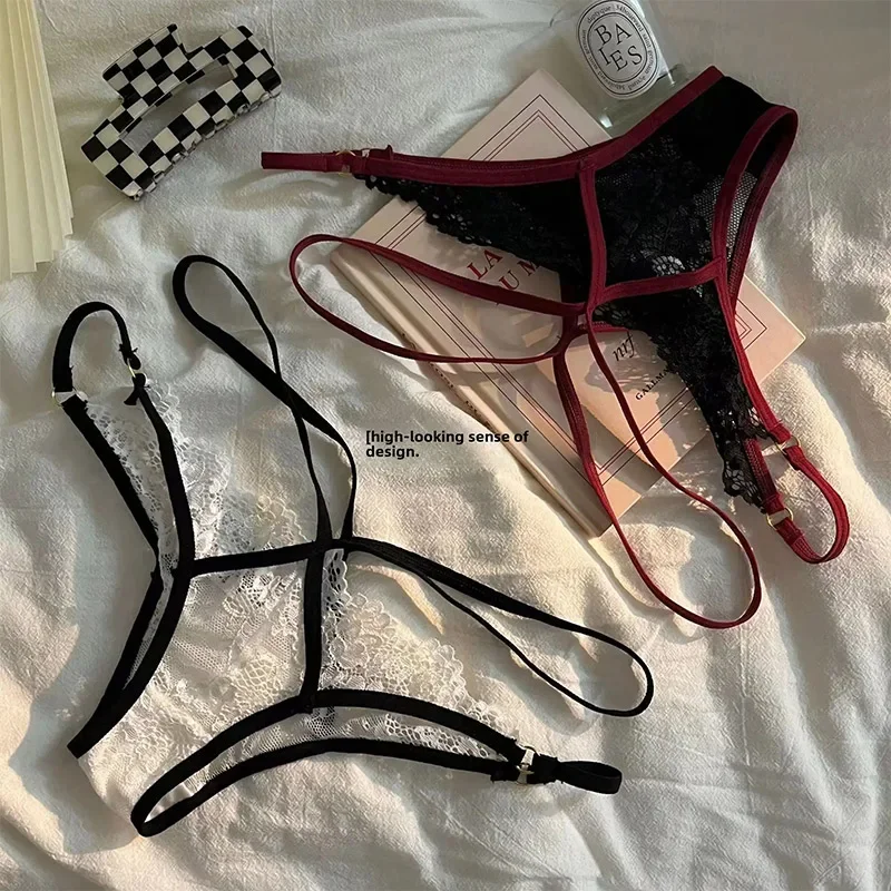 French Lace Panties Low Waist Mesh Breathable Holes Design Sexy Briefs Pure Desire Underwear Tight Fitting Pure Desire Underwear