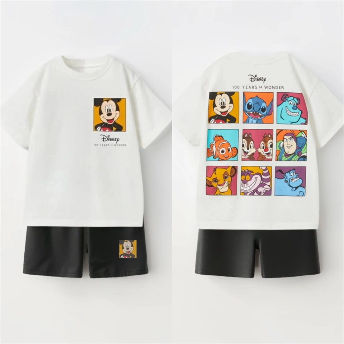 Short Sleeve Two Piece Set Outer Wear 2026 Summer Kids Fashion Casual Costume Printing Tshirt+Shorts Lovely Outfits For Child