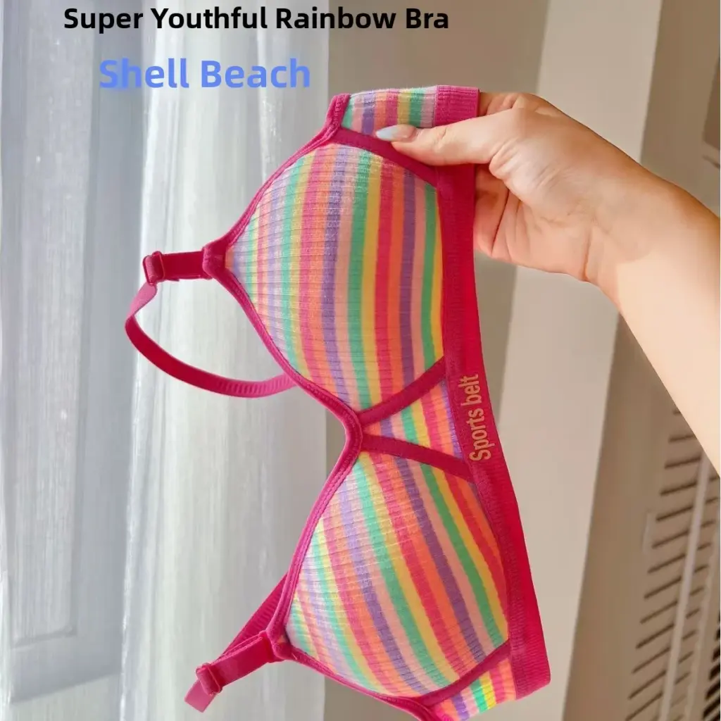 Thai Comfortable Seamless Bra for Teenage Girls No Steel Ring Thin Cup Gathered Small Chest High School Student Underwear