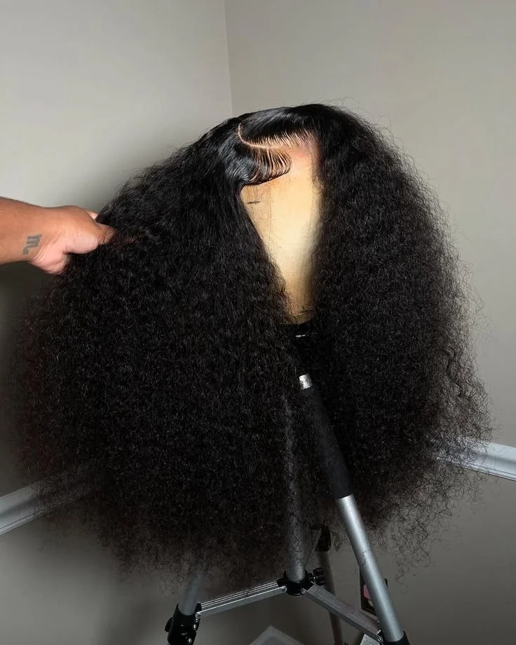 250 Density 13x4 13x6 Lace Frontal Human Hair Wigs Kinky Curly Natural Color Jerry Curly Human Hair With Baby Hair