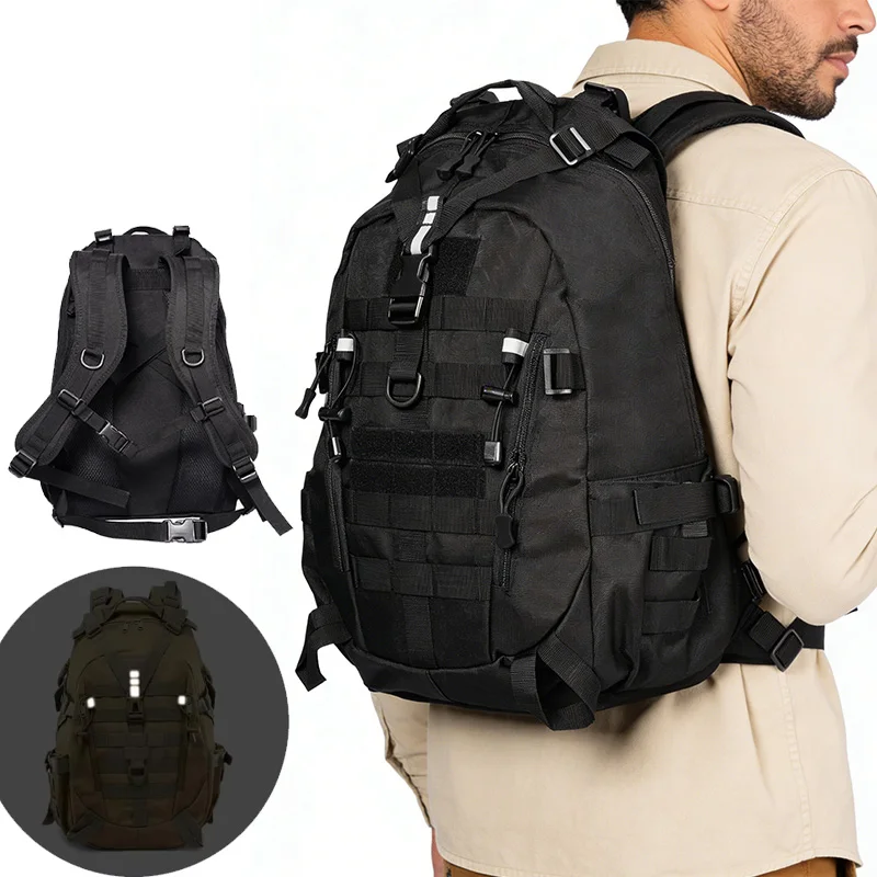 Tactical Travel Backpack for Men Hiking Day Pack Molle Military Rucksack Trekking Fishing Traveling Outdoor 14inch Laptop Bag