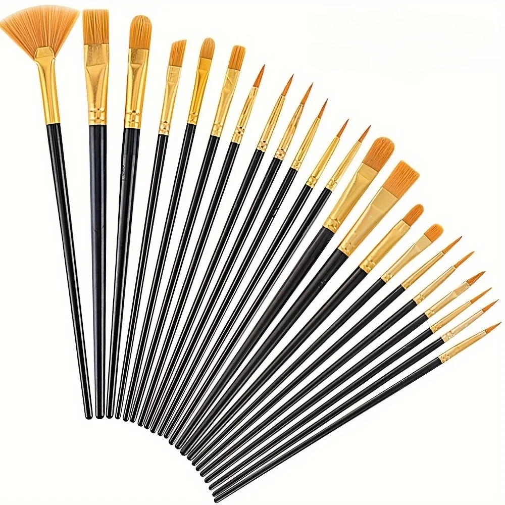 22/12/10 pcs Brush Set Plastic brush for acrylic, watercolor, oil painting for canvas, fabric and paper crafts painting supplies