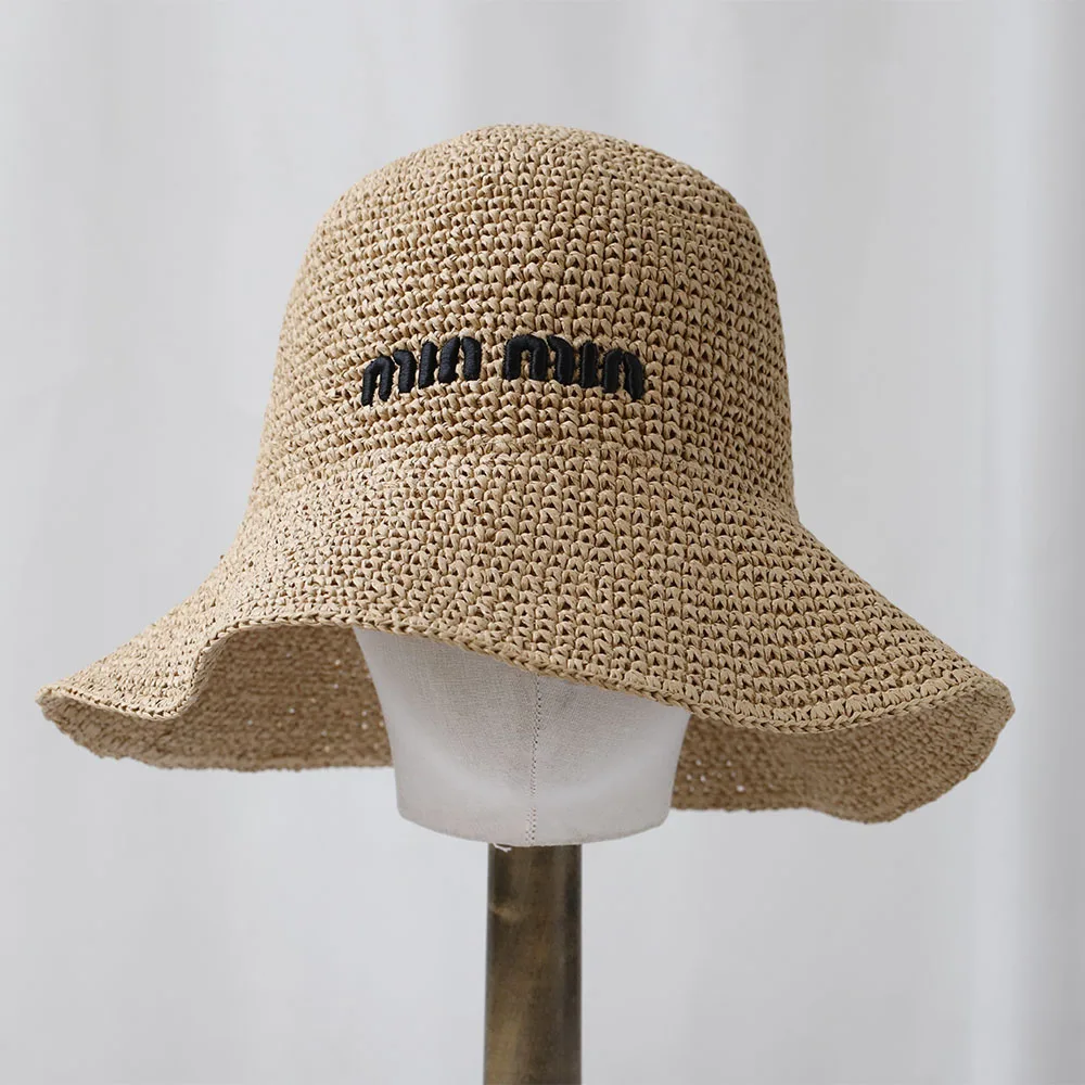 NEW Women Sun Hat Wide Large Brim Beach Hats Womens Summer Straw Hat Foldable Sun Hat Chapeau Femme Beach UV Protection Cap
