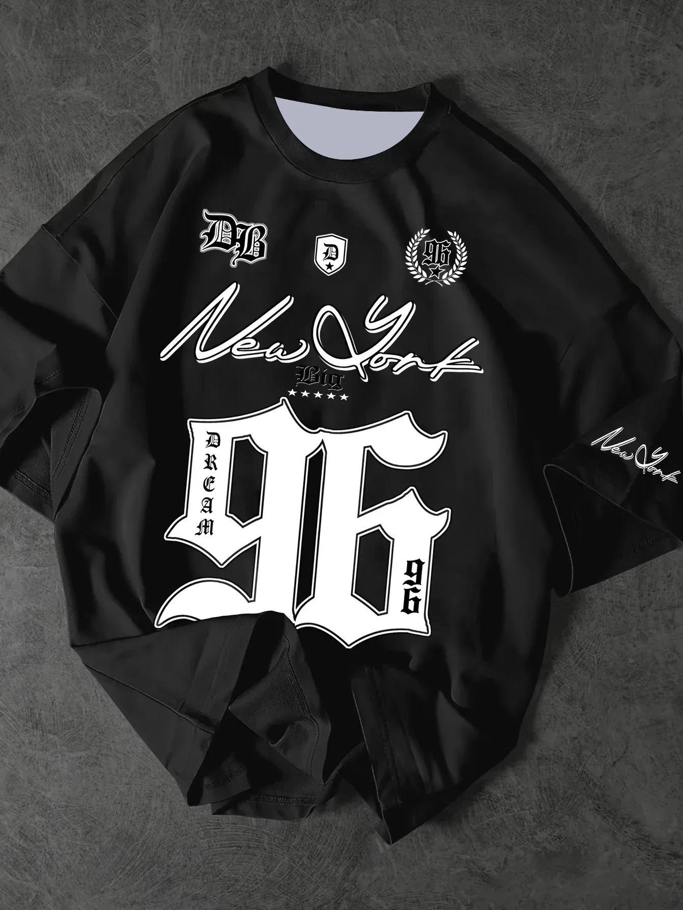 Summer 2026 New Men's New York 96 3d printed digital printed baseball T-shirt, short-sleeved O-neck casual T-shirt, oversized sp