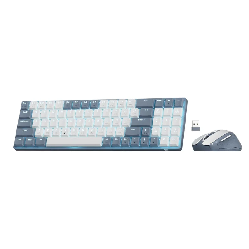Redragon BS8772 Wireless Keyboard and Mouse Combo, 78 Keys 2.4Ghz Wireless Low-Profile Mechanical Keyboard w/ 2400 DPI Mouse