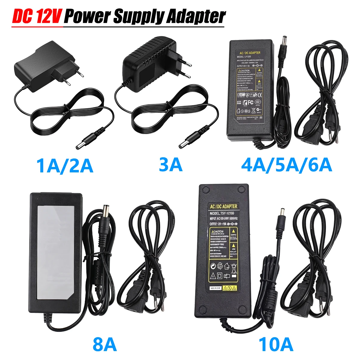 Power Supply AC 220V 110V TO DC 12V Power Supply Adapter 1A 2A 3A 4A 5A 6A 8A 10A Lighting Transformer For Router
