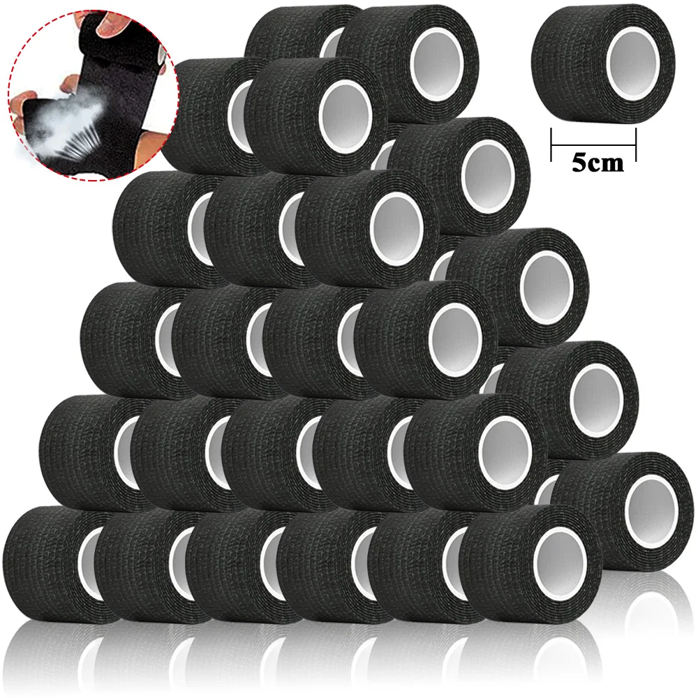 48/24/12/6/3PCS Black Tattoo Grip Bandage Cover Wraps Tapes Self-adhesive Elastic Bandage for Tattoo Machine Tattoo Accessories