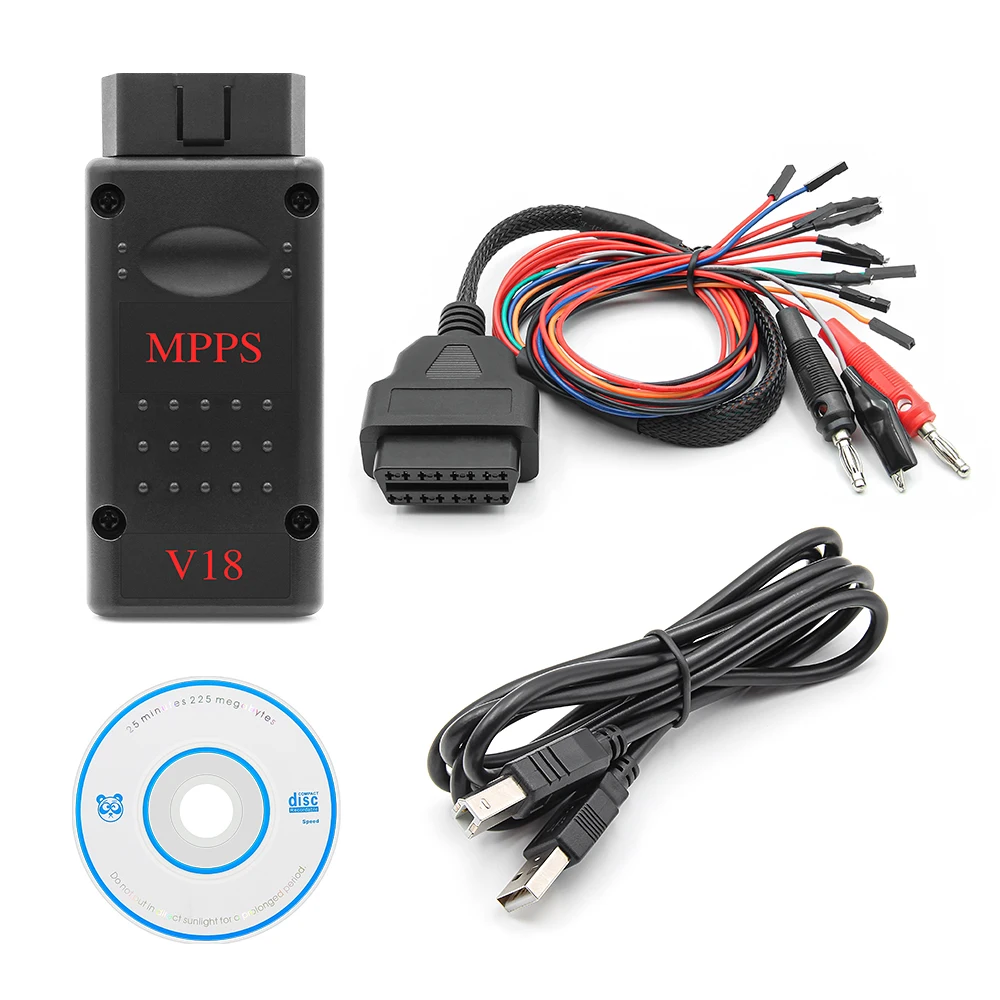 MPPS V18 Unlock Version ECU Chip Tuning OBD2 Auto Diagnostic Tool ECU Tunning Flasher With Breakout Tricore Cable
