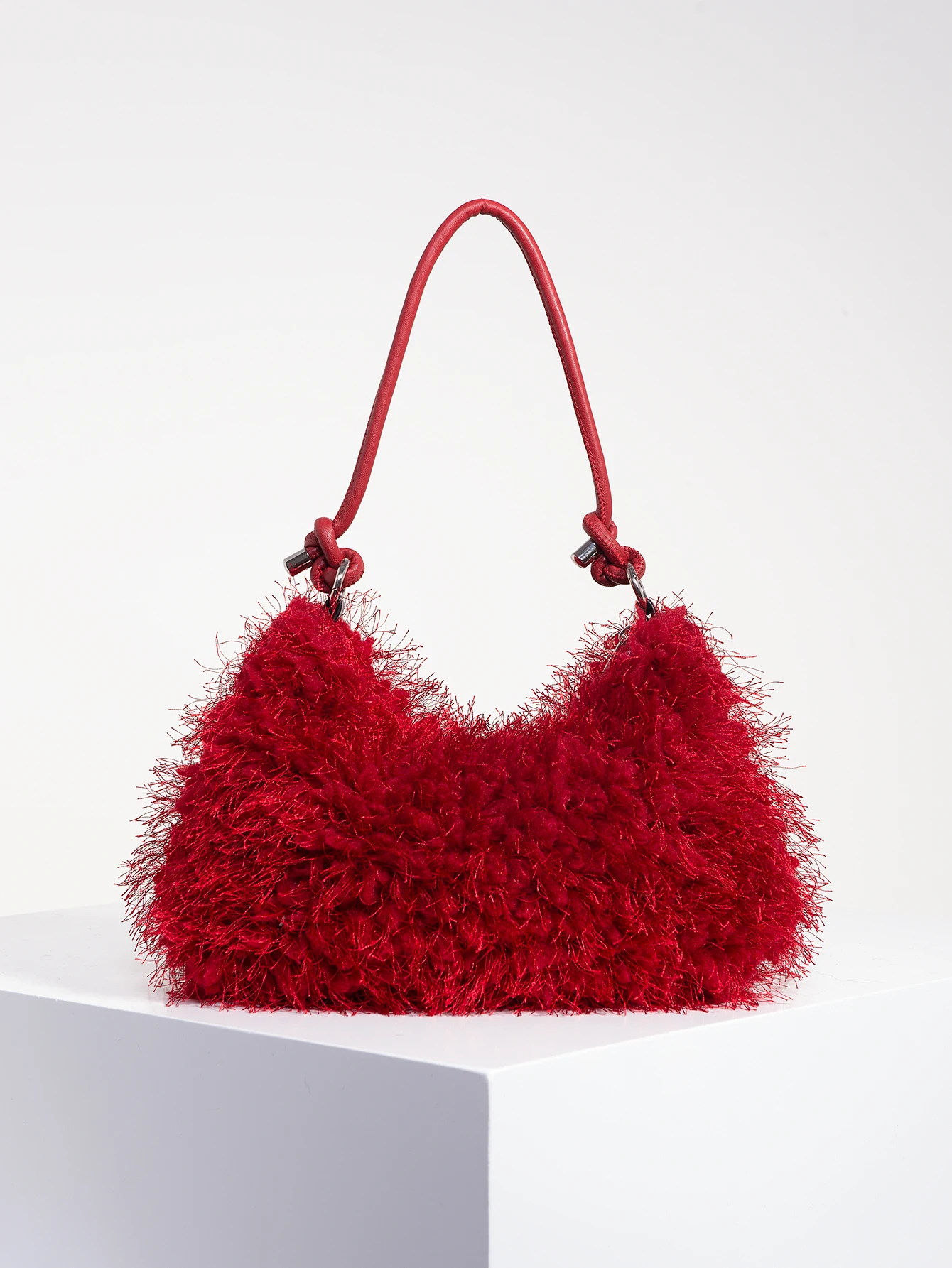 Y2K Style Women Shoulder Bags，Cute Charm Clutch，Hobo Handbag，Burgundy Bag，Vacation Travel Purse for Girl，Dopamine Style Purse