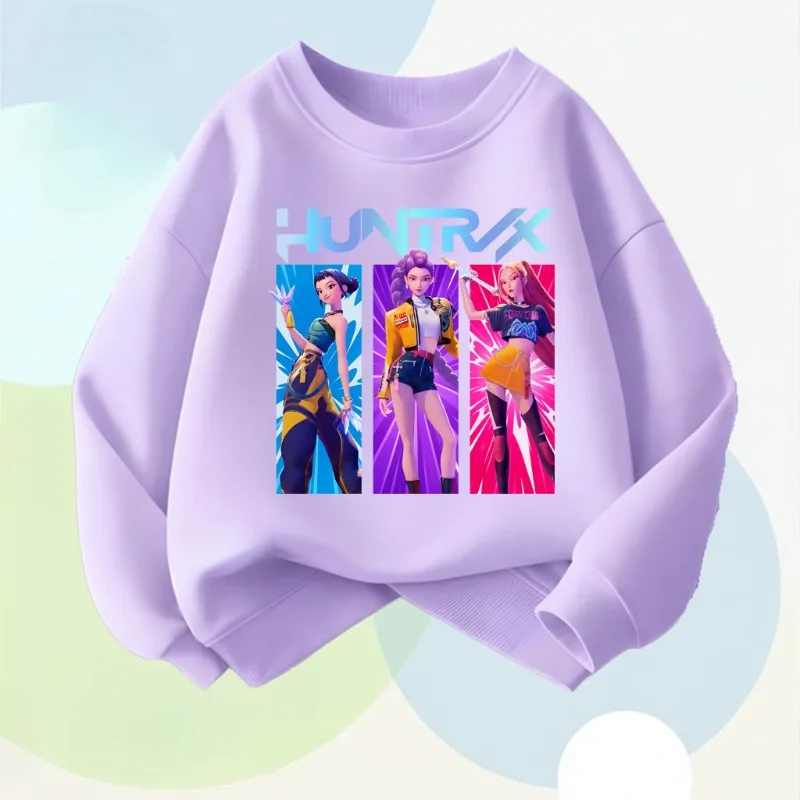 spring new style children's long sleeve tops K POP cartoon printed girls casual pullovers kids o neck sweatshirt breathable top