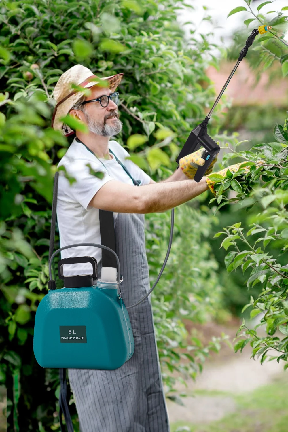 【Breeins】5L Electric Sprayer USB Rechargeable Garden Irrigation Sprinkler Telescopic Handle with Strap Garden Plant Mister