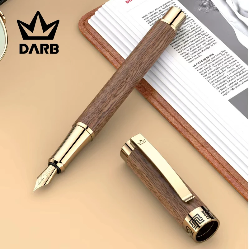 【DARB】Luxury Fountain Pen Rosewood German Schmidt Nib For Business Writing Ink Pen Gift
