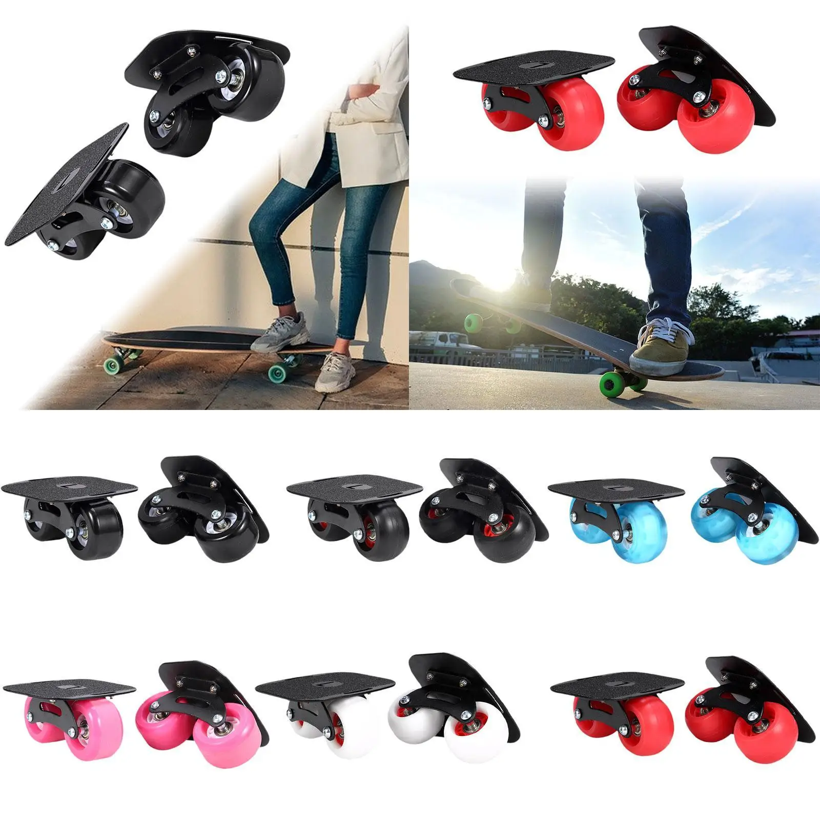 1 Pair Drift Skates Comfortable Split Skateboards for Outdoor Sliding Women