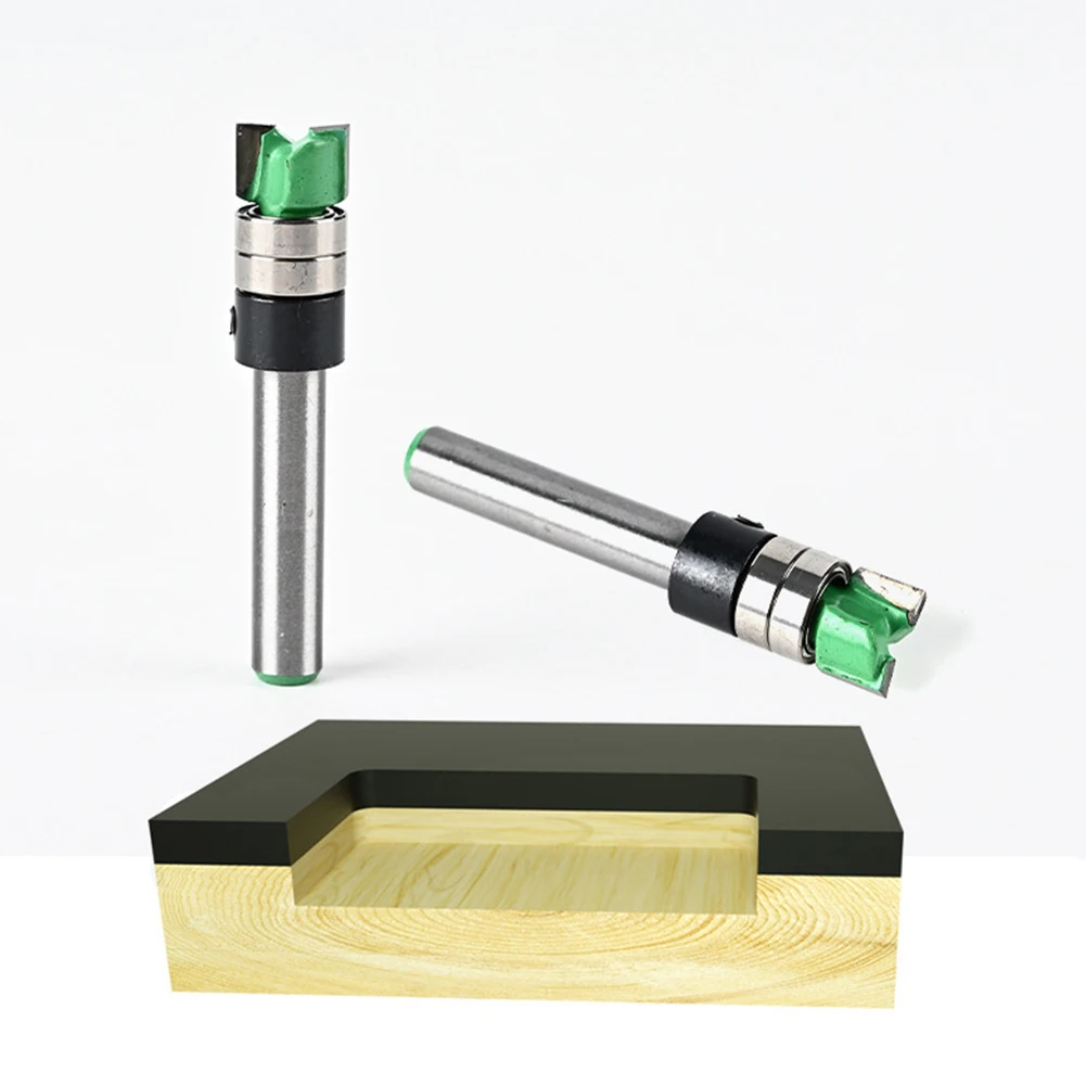 1 Piece Double-Bearing Trimming Milling Cutter Steel Blade Profile Bottom Milling Cutter For Precise Grooving Woodworking
