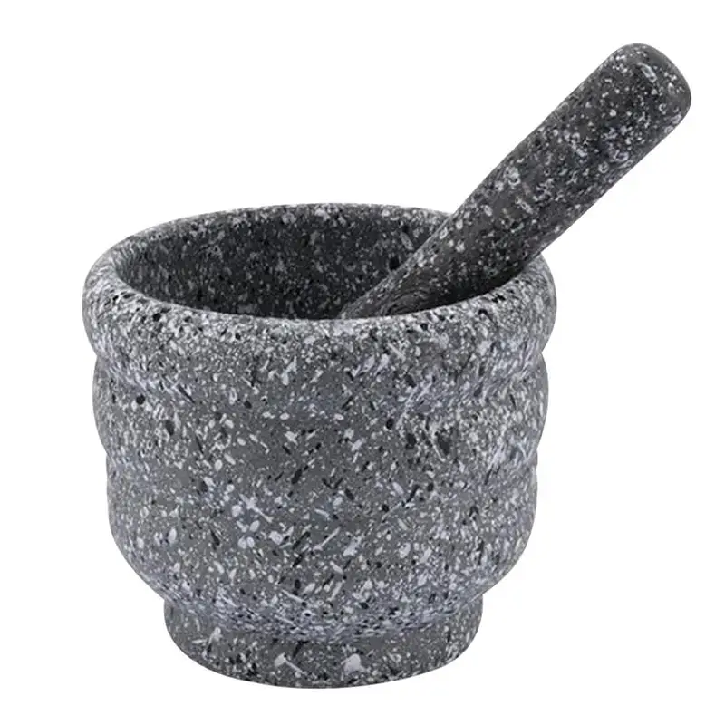 1 Set Granite Pestle Spice Crusher Garlic Bowl Kitchen Mills Household Tool Medicine Practical Dining Bar