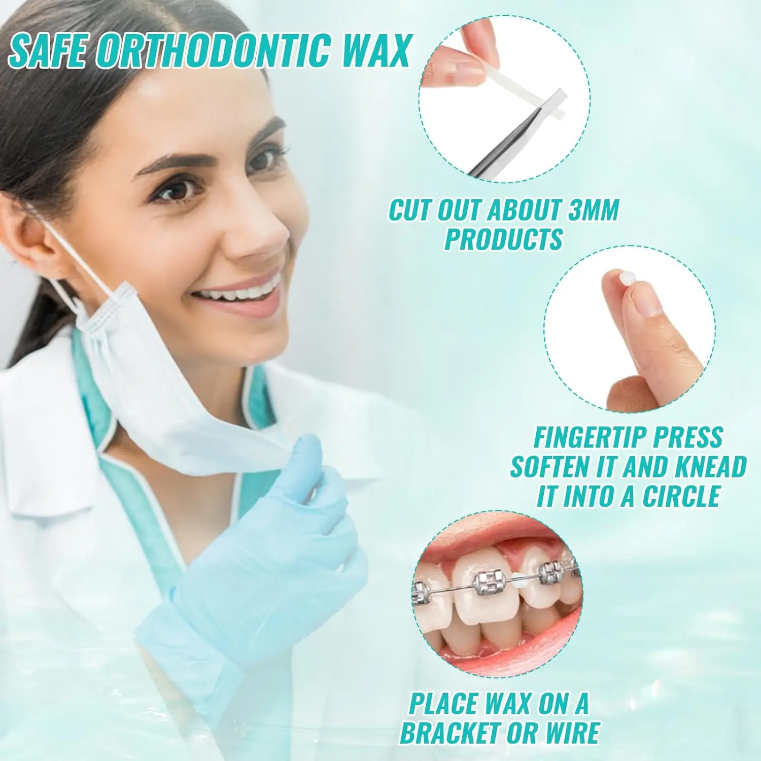 10 Boxes Dental Orthodontic Relief Wax for Bracket Patient Relief Protect Lips and Gums Irritation Fruit Flavour Wax