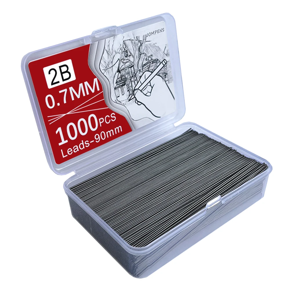 1000Pcs Mechanical Pencil Lead Core 0.5 0.7 0.9 1.3 2.0mm Large Capacity Replaceable Pencil Refills Student Affordable Gift Box