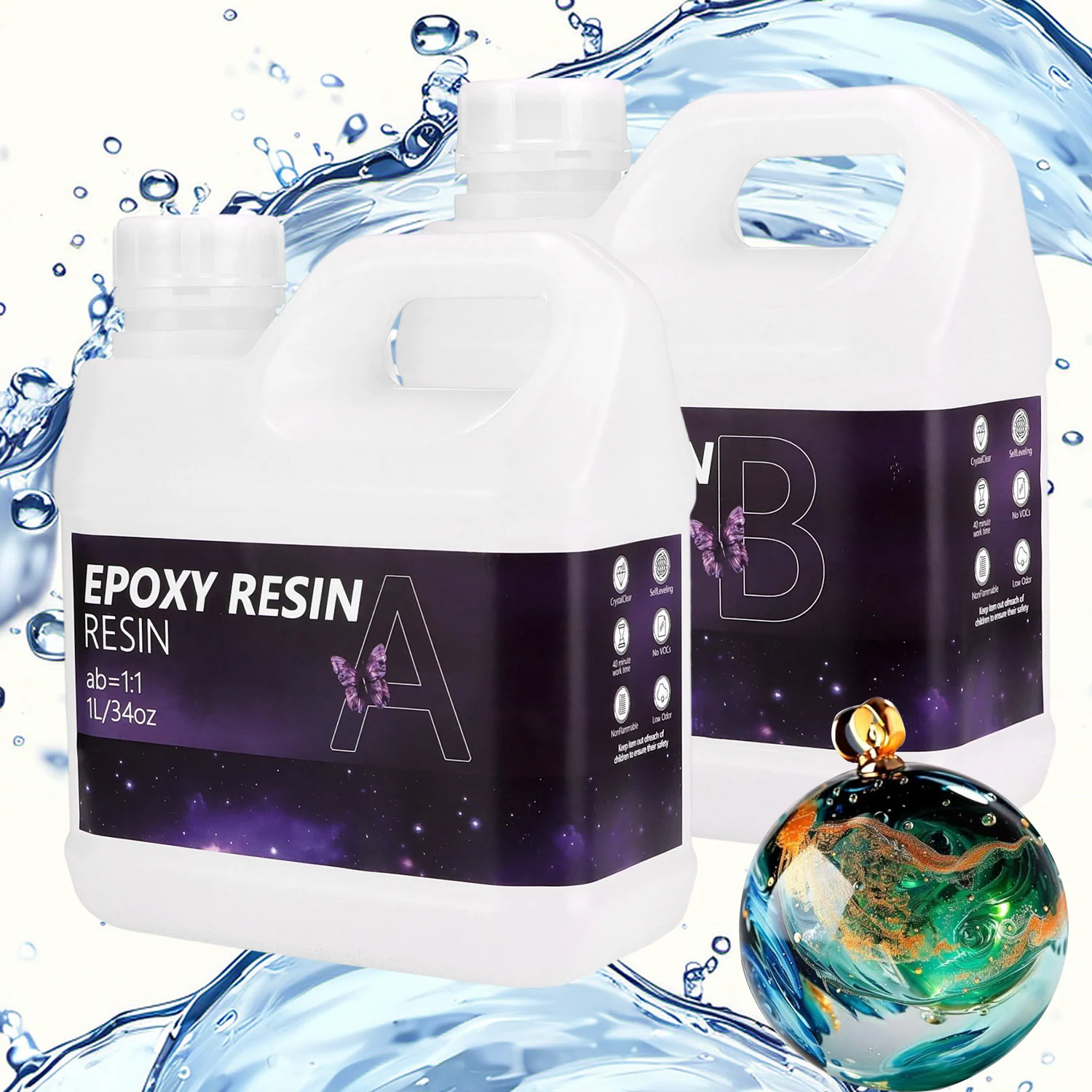 1000ml/2l AB Epoxy Resin High Clarity Fast Drying High Hardness DIY Supplies For Resin Jewelry Making