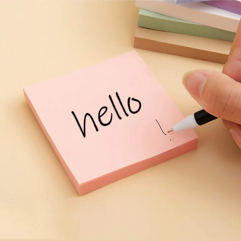100pcs Office Colored Sticky Notes 76x76mm Paper Memo Stickers Self-Sticky Note Pads Creative Stationery Student Rewards TMZ