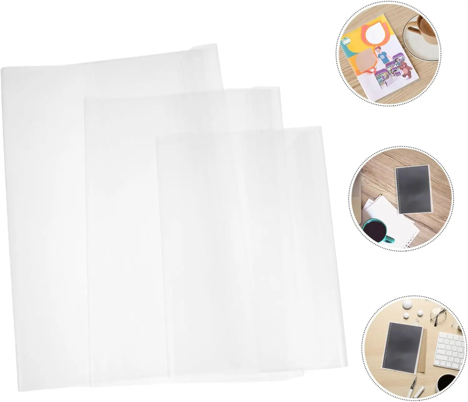 10/30PCS A4/16K/22K Transparent Book Cover Self-Adhesive Closure Students Waterproof Notebook PVC Protective Skin Sleeve Wrap