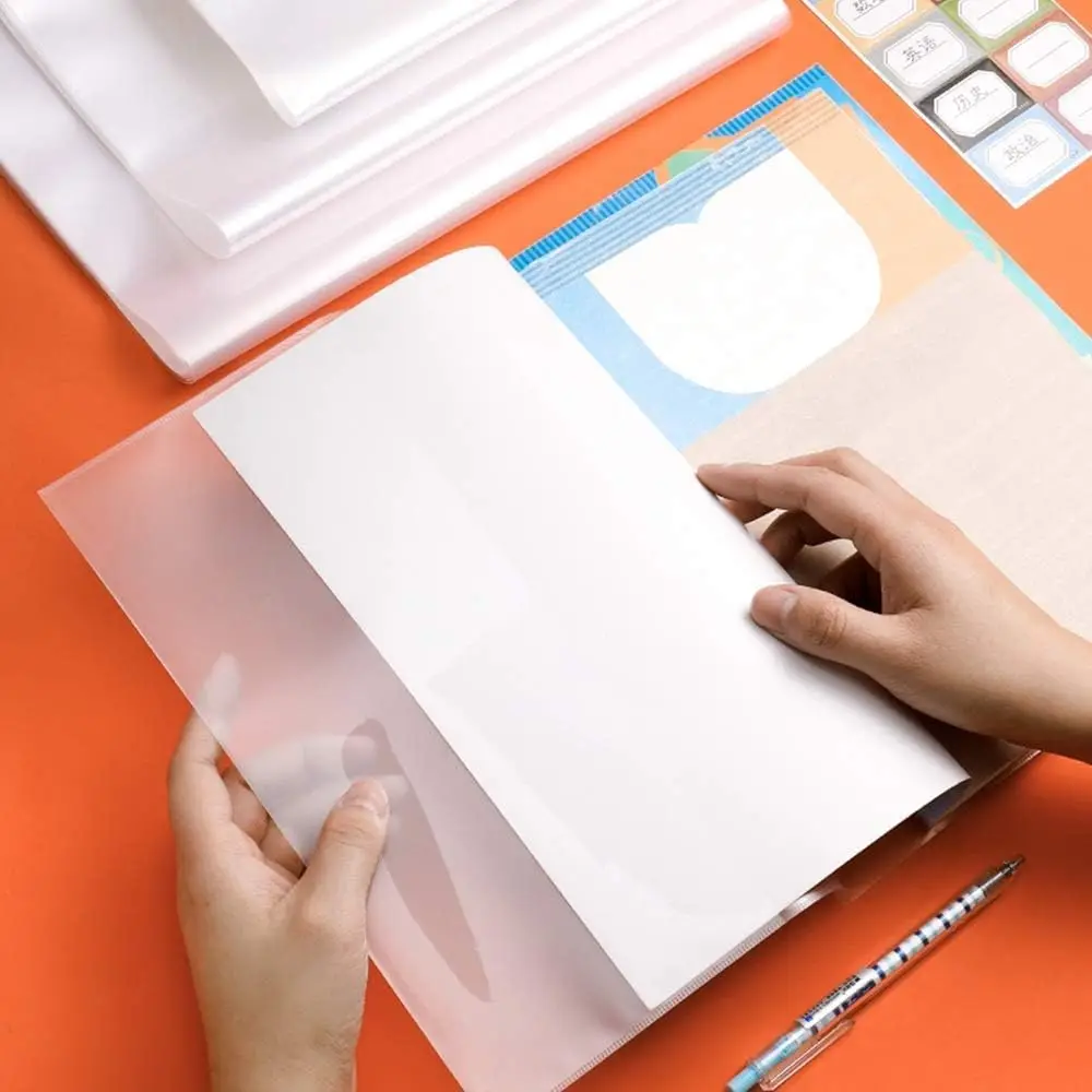 10/30PCS A4/16K/22K Transparent Book Cover Self-Adhesive Closure Students Waterproof Notebook PVC Protective Skin Sleeve Wrap