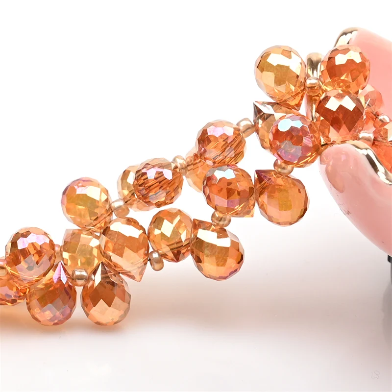 10*8mm Czech Crystal Waterdrop Beads Shiny Faceted Glass Strawberry Beads for Jewelry Making Needlework DIY Handmade Accessories