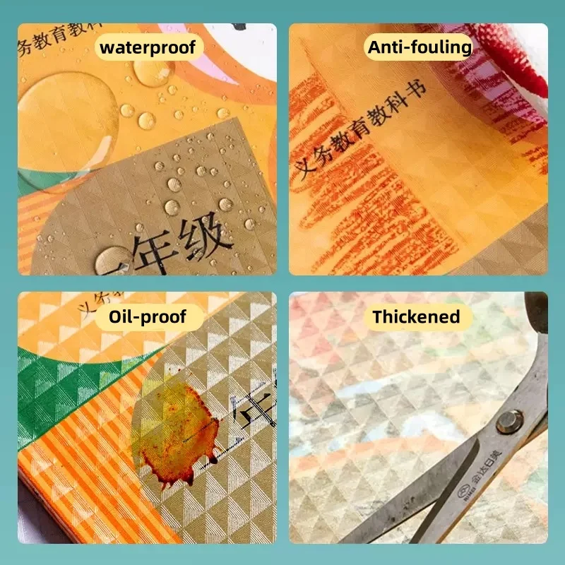 10PCS S/M/L Waterproof Book Wrapper Transparent Self-Adhesive Book Protective Covers for School Student Textbook Skin Sleeve